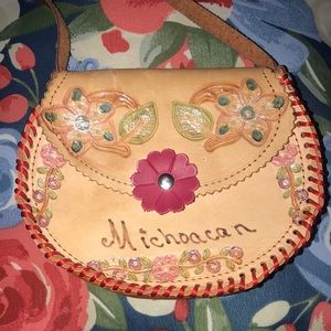 New Hand Tooled a leather crossbody bag